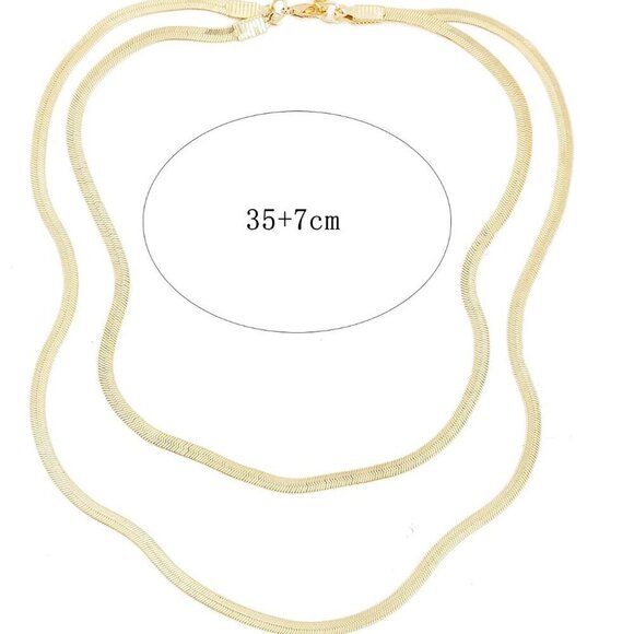 Yellow Gold Casual Women's Snake Bone Multi-Layer Necklace - Picture 5 of 6